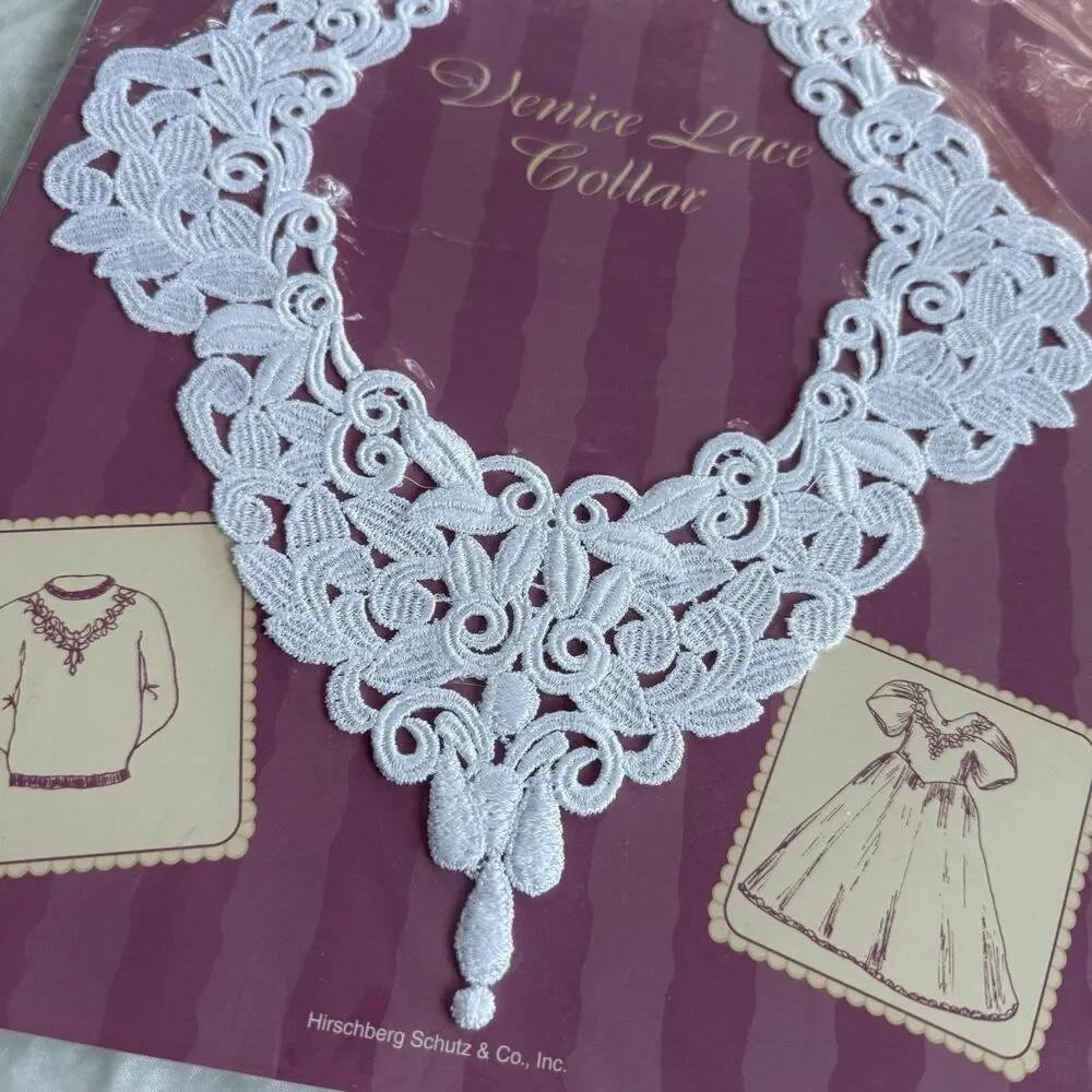 Vtg Venice White Lace Collar Dyeable Hirschberg Schultz Co VP7562-12 Victorian